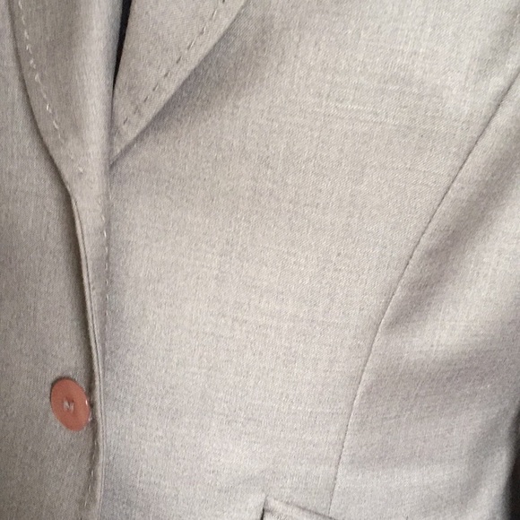 Kasper Jacket Blazer Women Size 6P Taupe Tailored Detailed Stitching - Picture 5 of 15